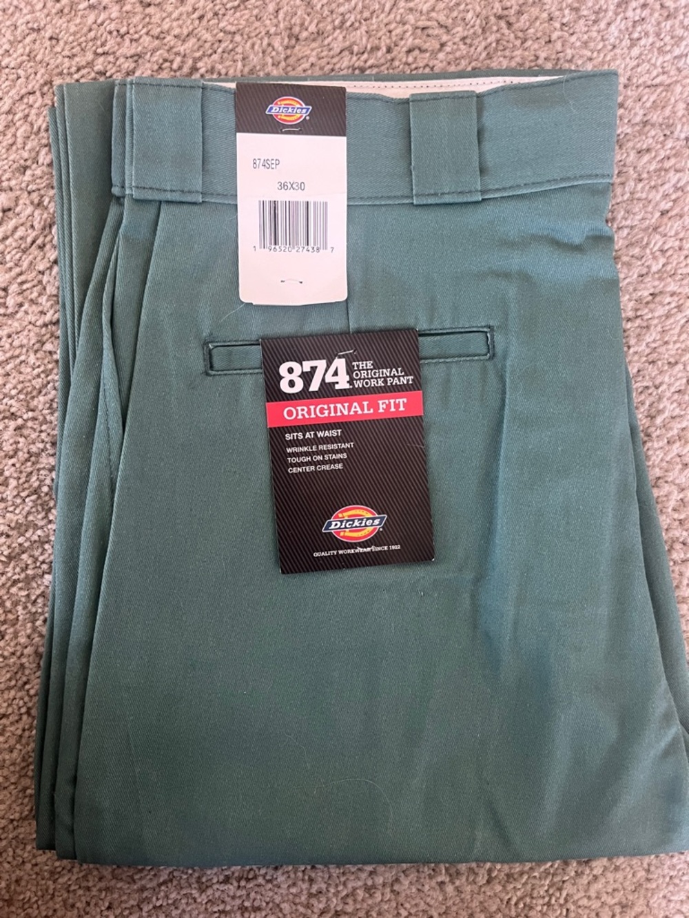 Dickies Men’s 874 Original Fit Chinos in Teal (says 36W but fits 32W)